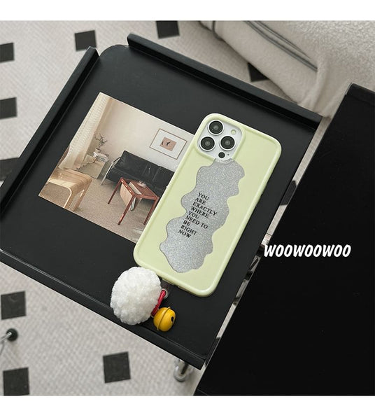Phone Case Lettering Pom Bell FashionChic