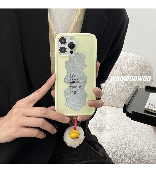 Phone Case Lettering Pom Bell FashionChic