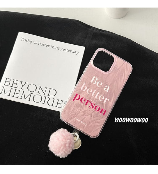 Case Phone Pom Lettering Bell FashionChic