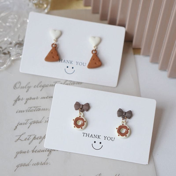 Drop Alloy Earring Donut / Cheese FashionChic