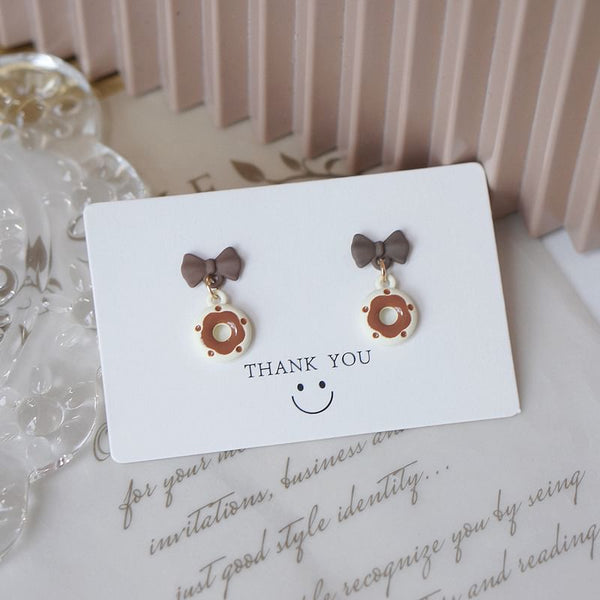 Drop Alloy Earring Donut / Cheese FashionChic