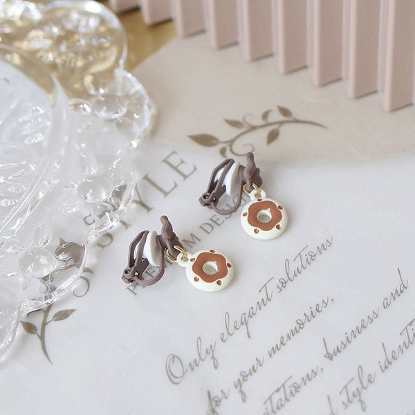 Drop Alloy Earring Donut / Cheese FashionChic
