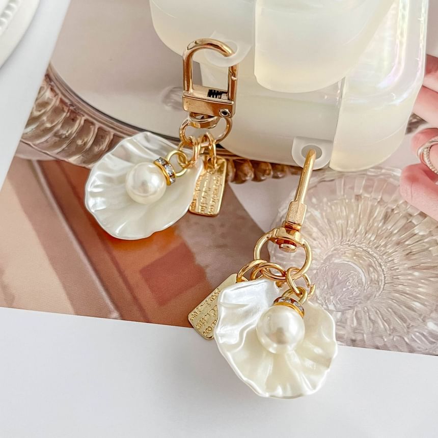 Shell White Pearl With Skin Texture / Pro Earphone Stripe Case AirPods Charm FashionChic