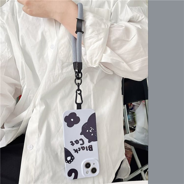 Pad Strap with Lanyard Phone Plain FashionChic