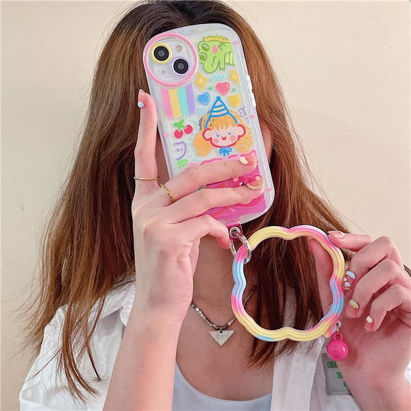 Lanyard Pad Hoop Wavy Strap Phone with FashionChic