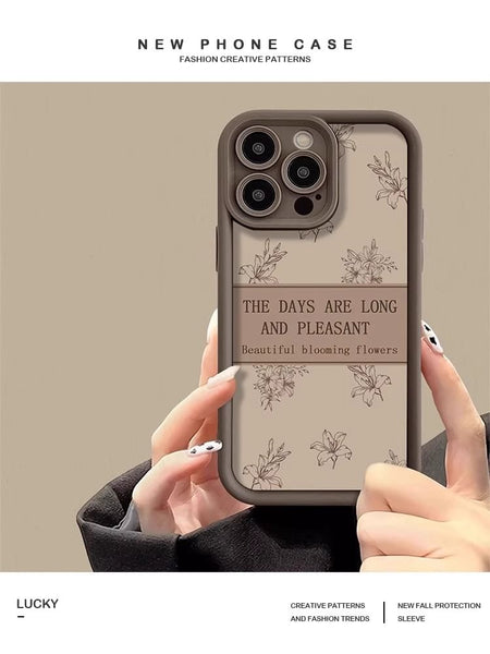 Lettering Floral Phone Case FashionChic