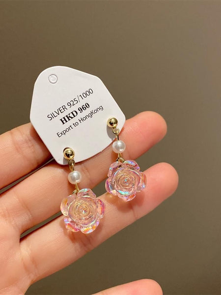 Earring Floral Faux Alloy Pearl Dangle FashionChic