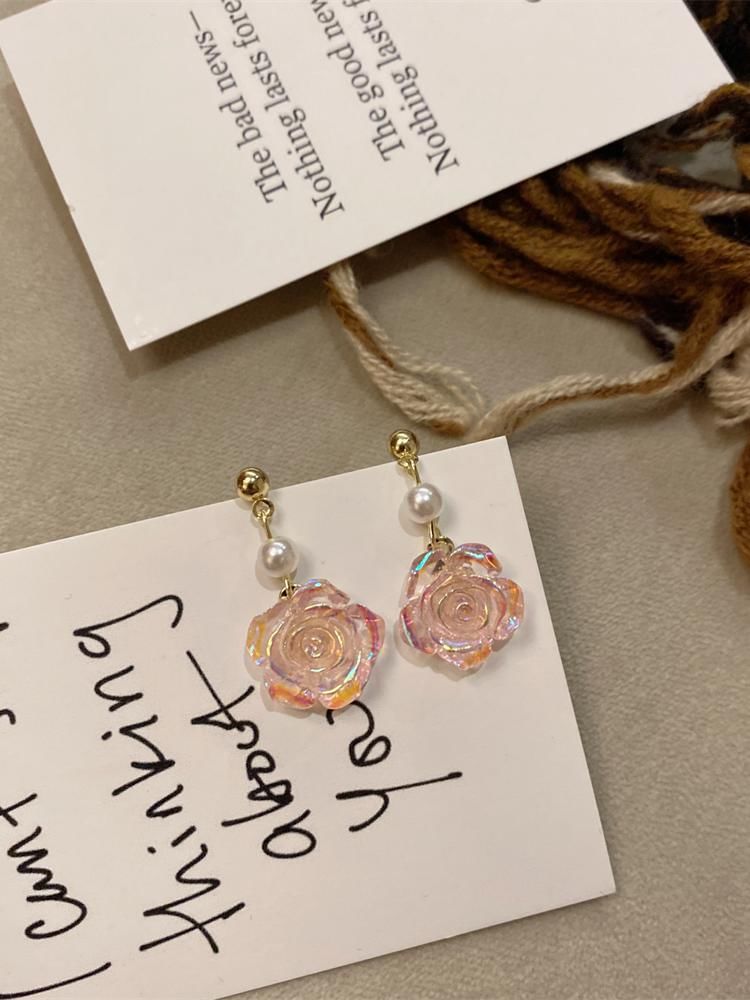 Earring Floral Faux Alloy Pearl Dangle FashionChic