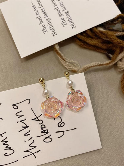 Earring Floral Faux Alloy Pearl Dangle FashionChic