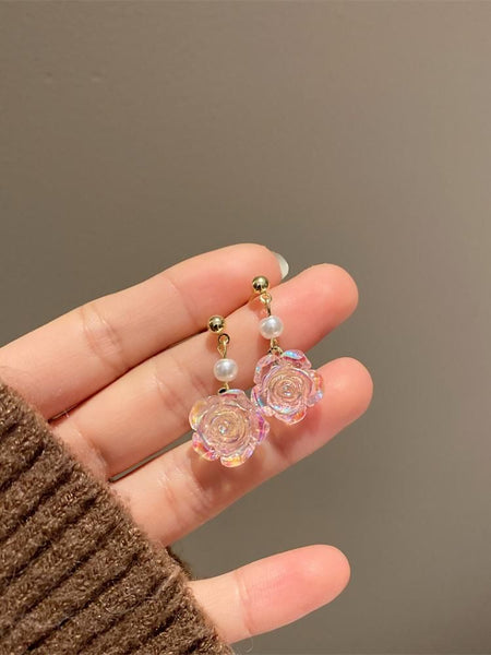 Earring Floral Faux Alloy Pearl Dangle FashionChic