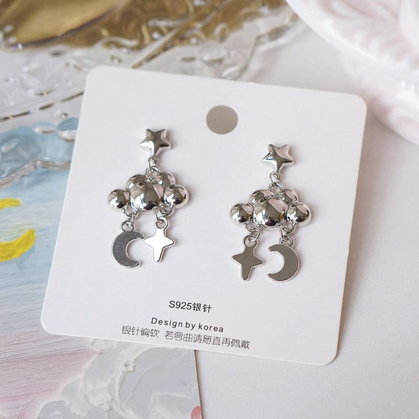 Star Dangle Moon Cloud Earring Alloy FashionChic