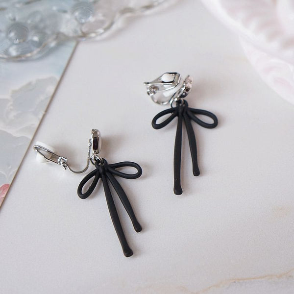 Bow Alloy Heart Drop Earring FashionChic