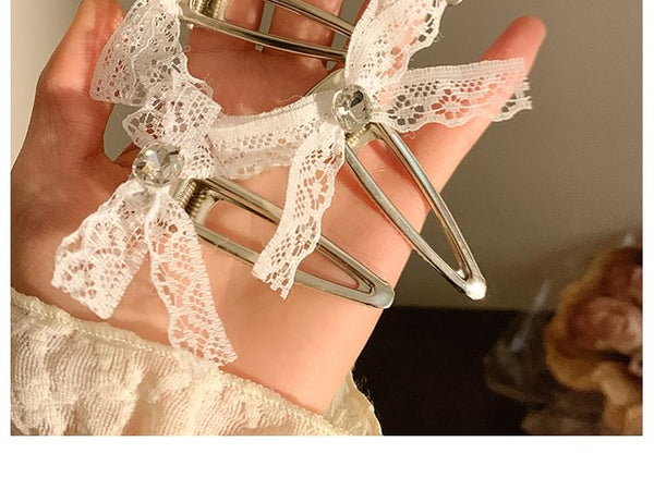 / Hair Set Clip Bow Lace FashionChic