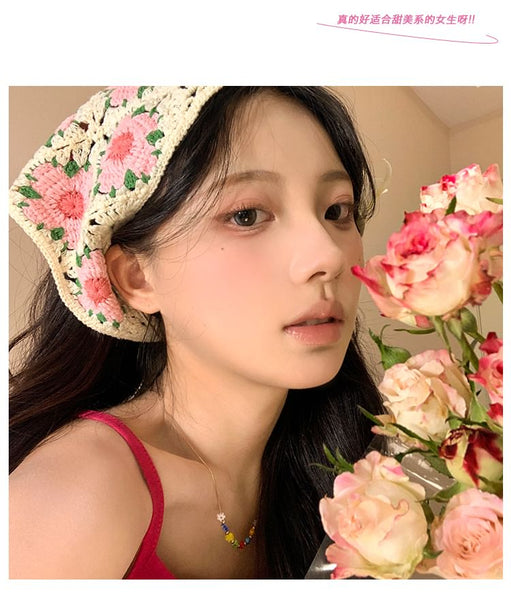 Lace Floral Crochet Scarf FashionChic