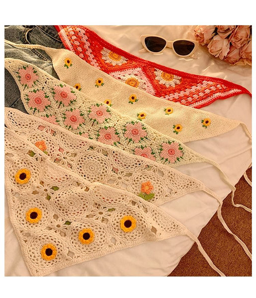 Lace Floral Crochet Scarf FashionChic