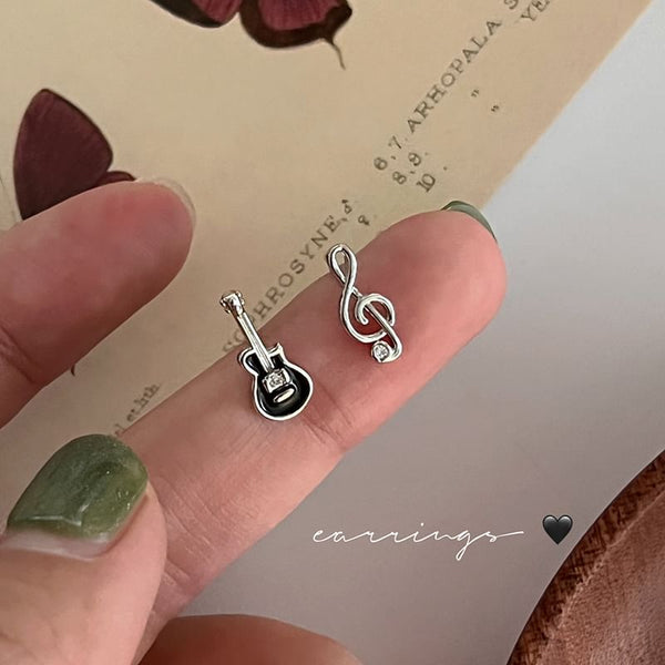 Stud Ear Silver Sterling Asymmetrical FashionChic