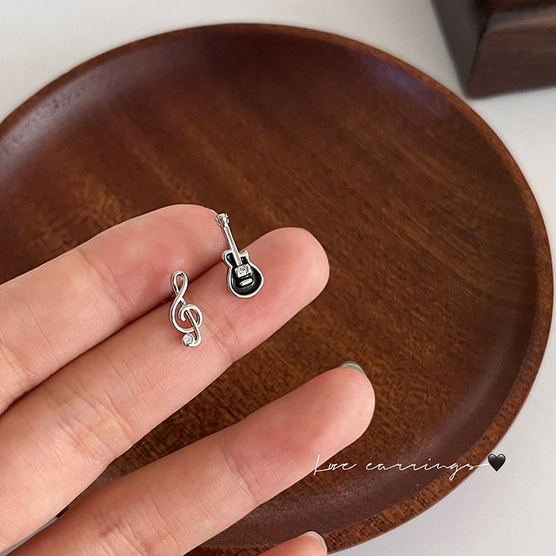 Stud Ear Silver Sterling Asymmetrical FashionChic