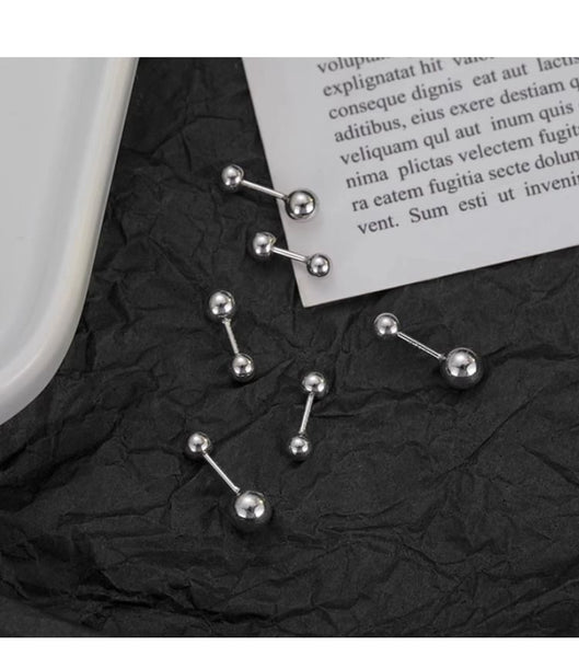 Stud Ball Ear Silver Sterling FashionChic