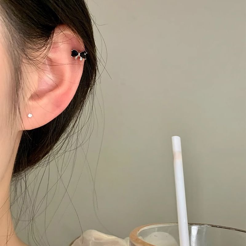 Ear Bow Stud Rhinestone FashionChic