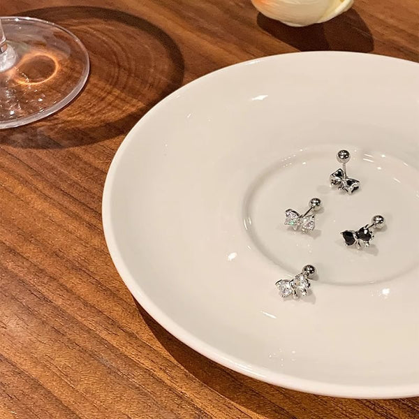 Ear Bow Stud Rhinestone FashionChic