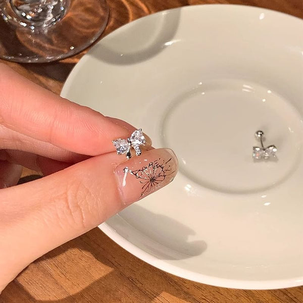 Ear Bow Stud Rhinestone FashionChic