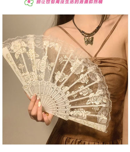 Set Hand Floral Choker / Foldable Fan Designs) (Various Lace FashionChic