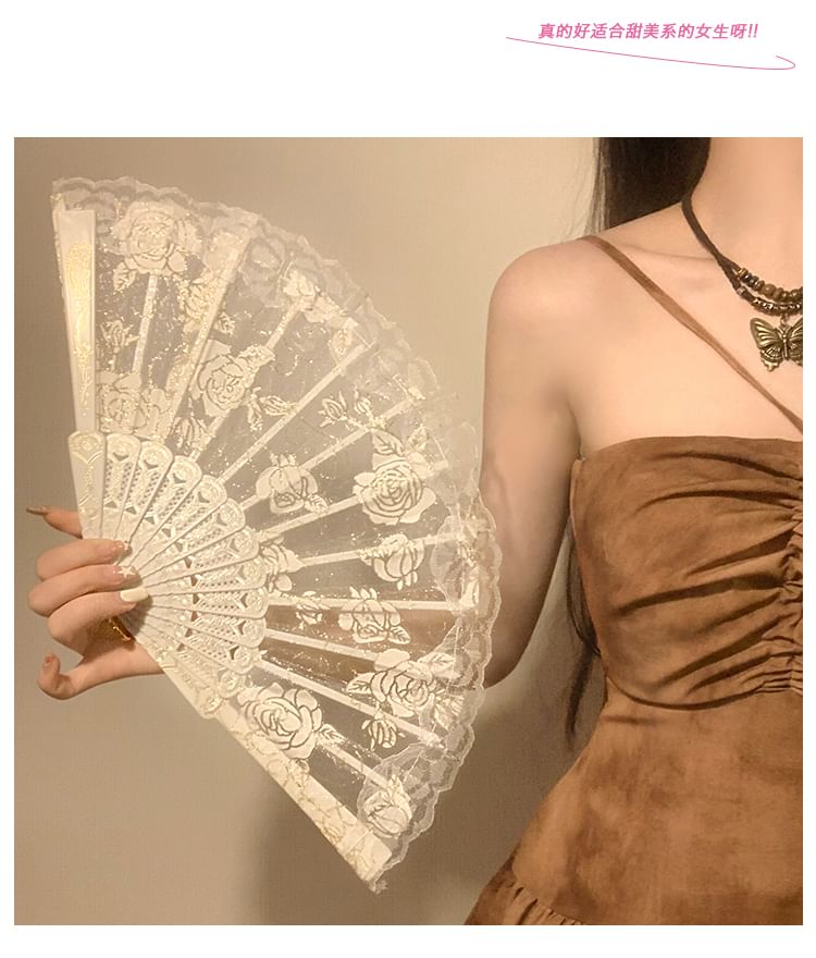 Set Hand Floral Choker / Foldable Fan Designs) (Various Lace FashionChic