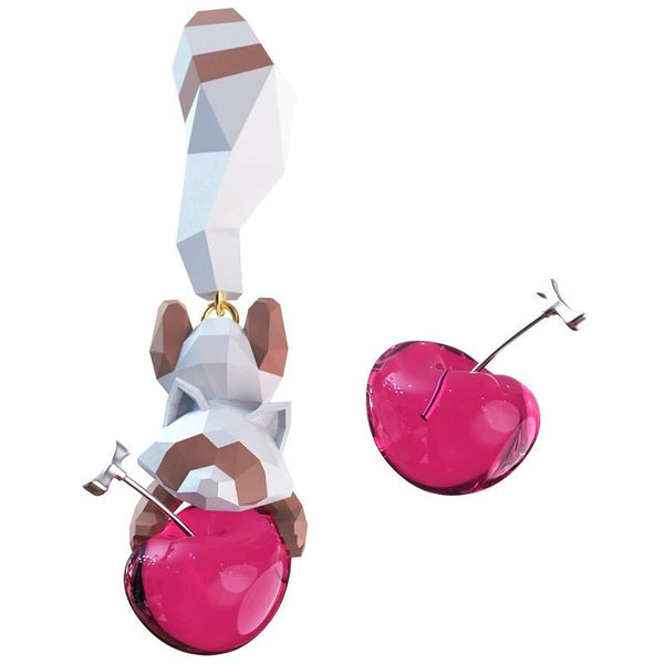 Stud / Clip-On Earring Raccoon Ear Cherry FashionChic