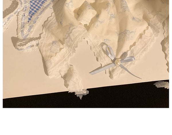 Head (Various Lace Triangle / Trim Scrunchie Set Designs) Scarf FashionChic