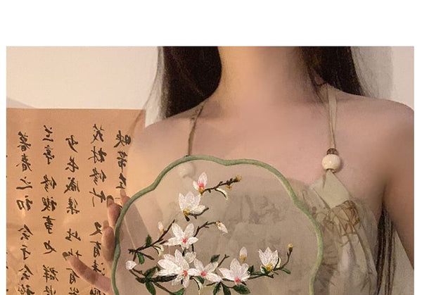 Print Tassel Embroidered Hand / Fan FashionChic