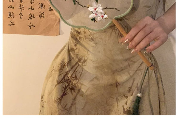 Print Tassel Embroidered Hand / Fan FashionChic