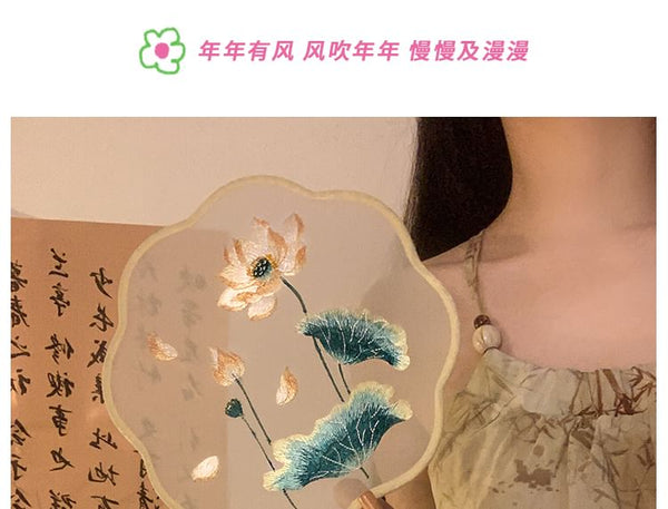 Print Tassel Embroidered Hand / Fan FashionChic