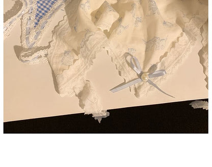 Lace Headkerchief Scrunchie Set Trim Print / FashionChic