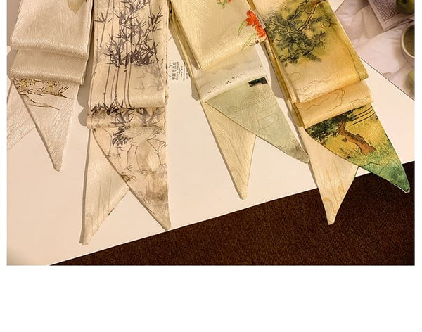 Scarf Tie Hair Print Narrow FashionChic