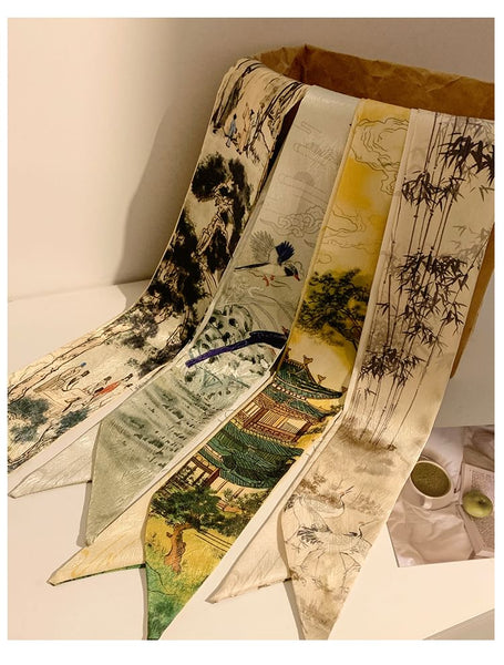 Scarf Tie Hair Print Narrow FashionChic