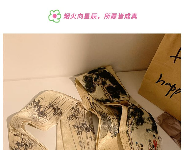 Scarf Tie Hair Print Narrow FashionChic