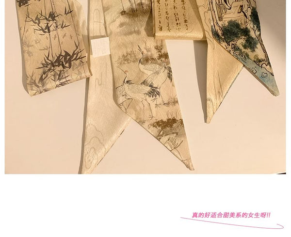 Scarf Tie Hair Print Narrow FashionChic