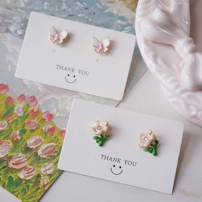 Alloy Floral Earring Stud Butterfly / FashionChic