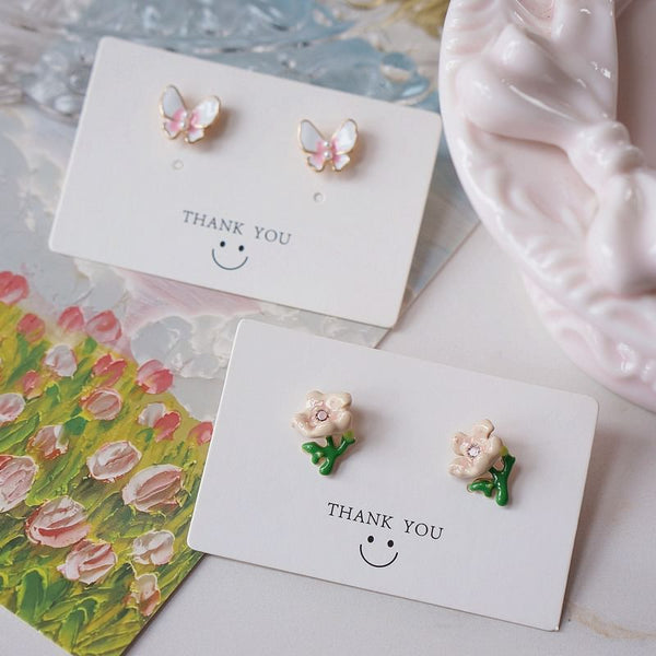 Alloy Floral Earring Stud Butterfly / FashionChic