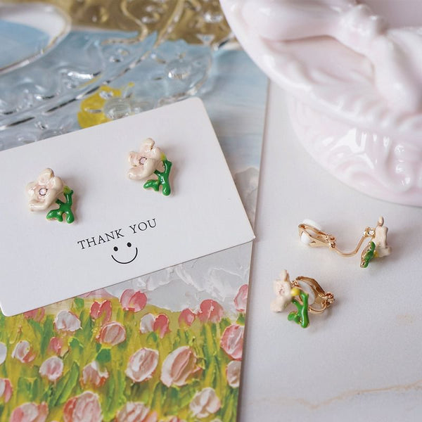 Alloy Floral Earring Stud Butterfly / FashionChic