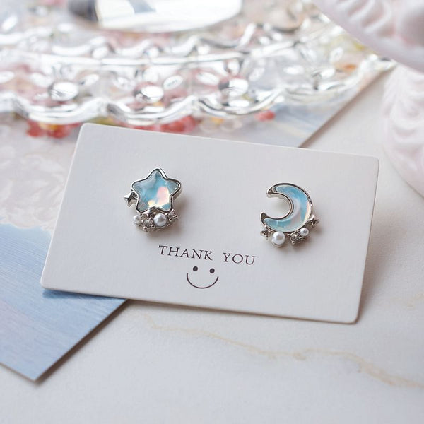 Stud Earring Star Alloy Moon Asymmetrical FashionChic