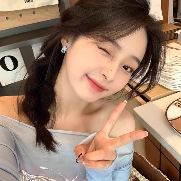 Stud Earring Star Alloy Moon Asymmetrical FashionChic