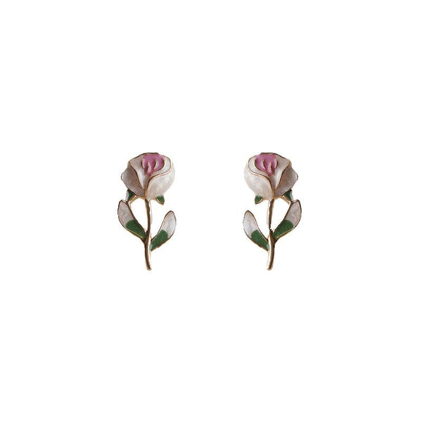 Alloy Stud Floral Earring FashionChic