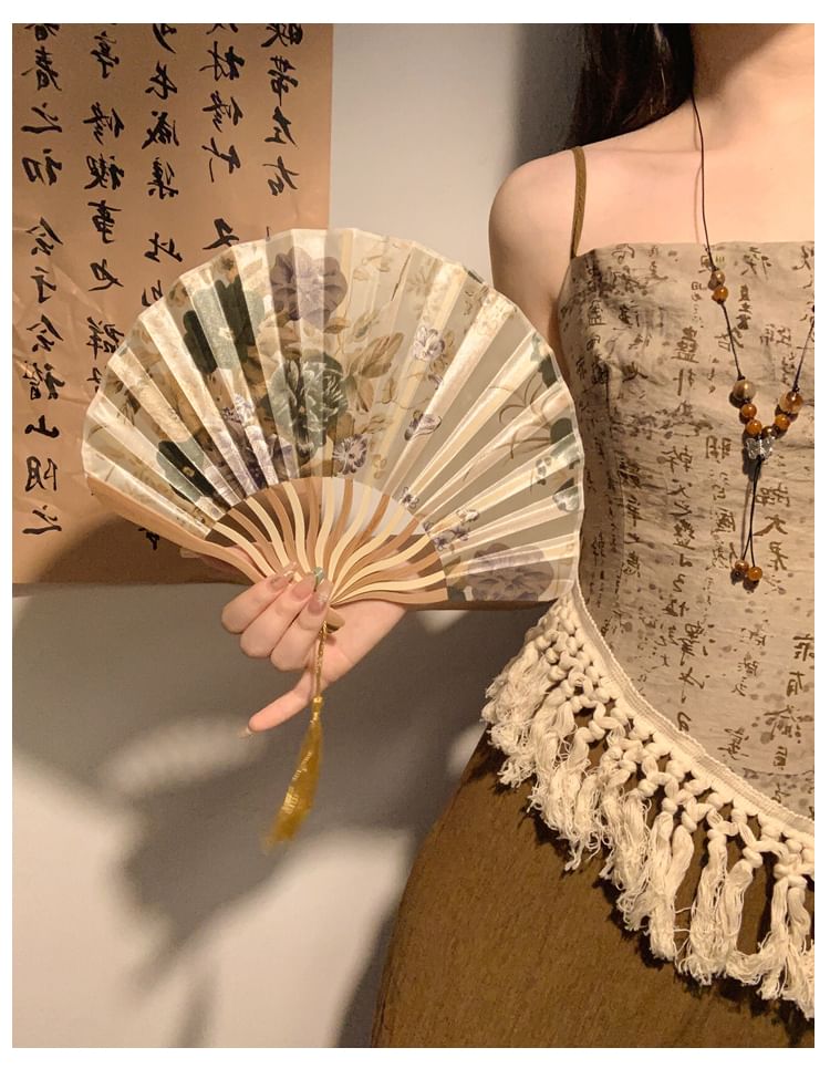 Designs) Hand Print Fan Foldable (Various Bamboo FashionChic
