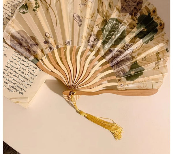 Designs) Hand Print Fan Foldable (Various Bamboo FashionChic