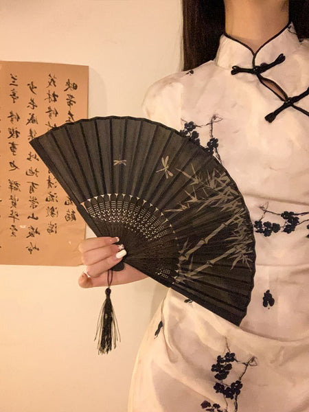 Bamboo Fan Hand Designs) (Various Print Foldable FashionChic
