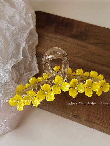 Floral Hair Claw Rhinestone FashionChic