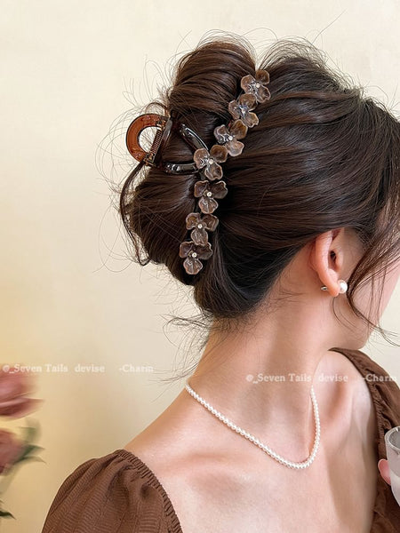 Floral Hair Claw Rhinestone FashionChic