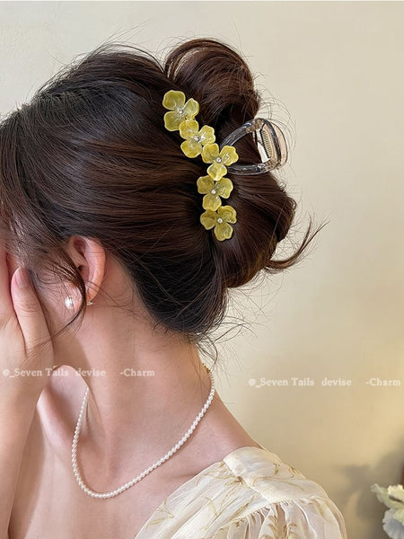 Floral Hair Claw Rhinestone FashionChic