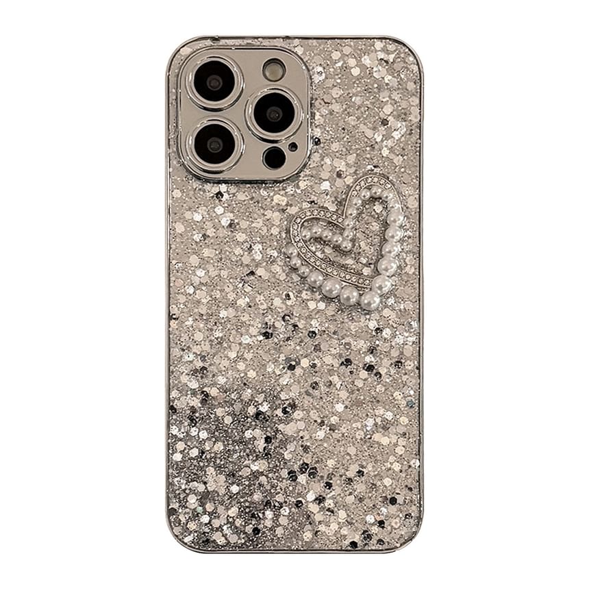 Case Pearl Heart Faux Phone FashionChic